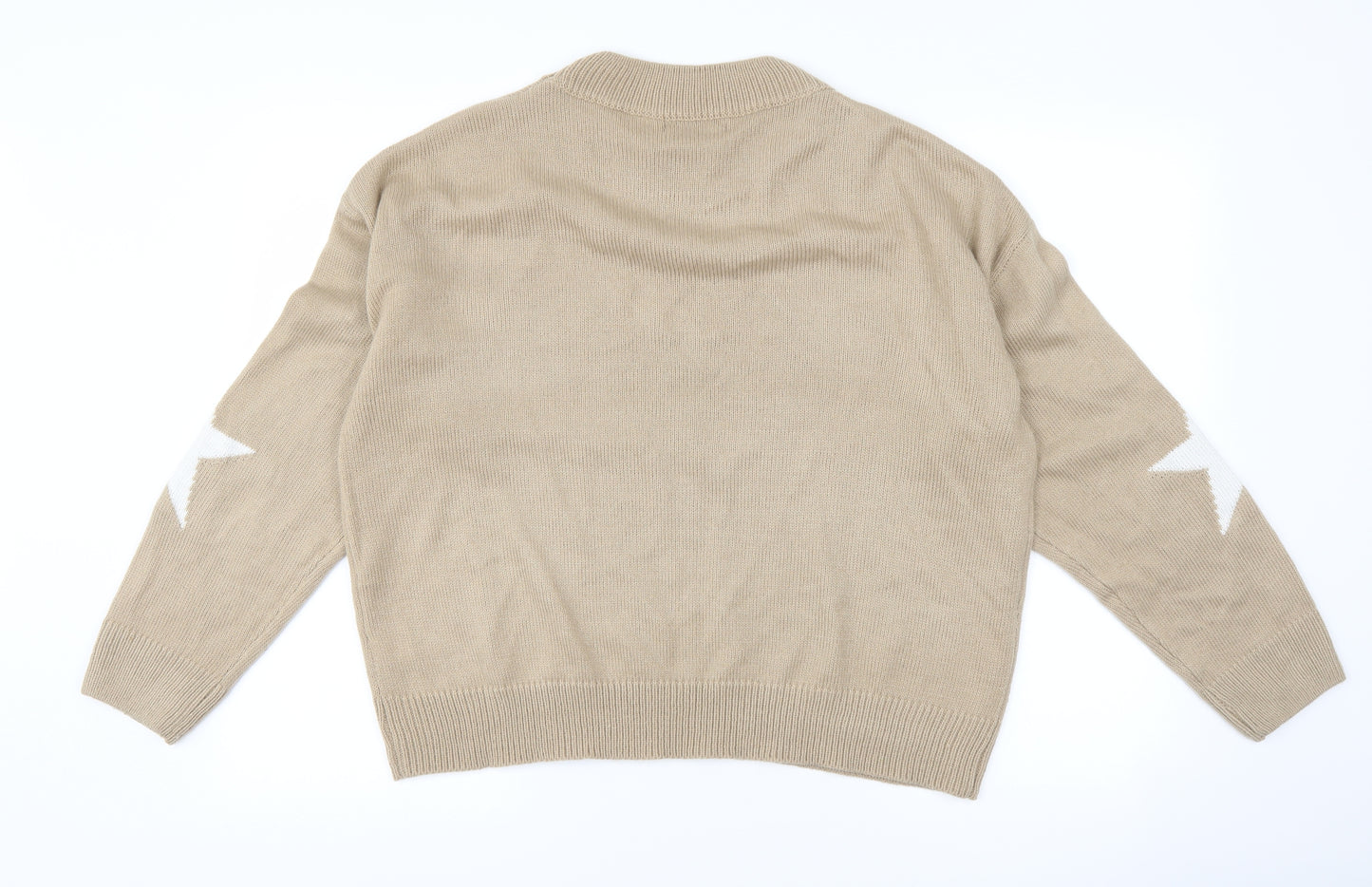 SheIn Womens Brown   Pullover Jumper Size L  - star print