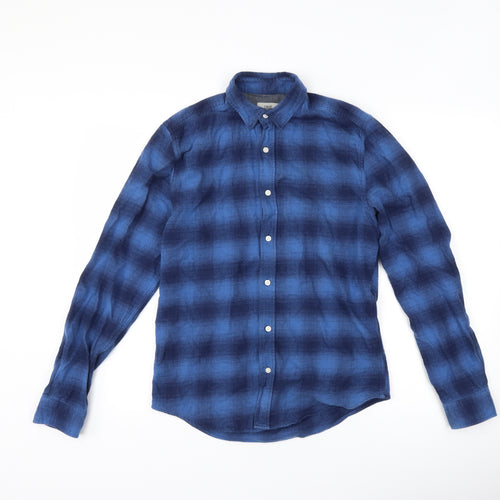 NEXT Mens Blue Check   Button-Up Size XS