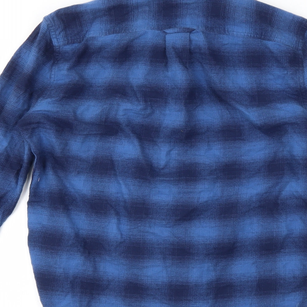 NEXT Mens Blue Check   Button-Up Size XS