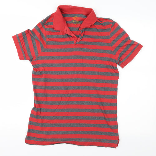 Engine Mens Red Striped   Polo Size M