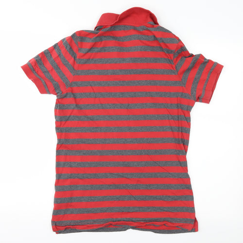 Engine Mens Red Striped   Polo Size M