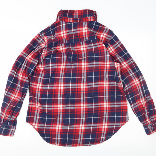 FACTORIE Womens Red Check  Basic Button-Up Size S