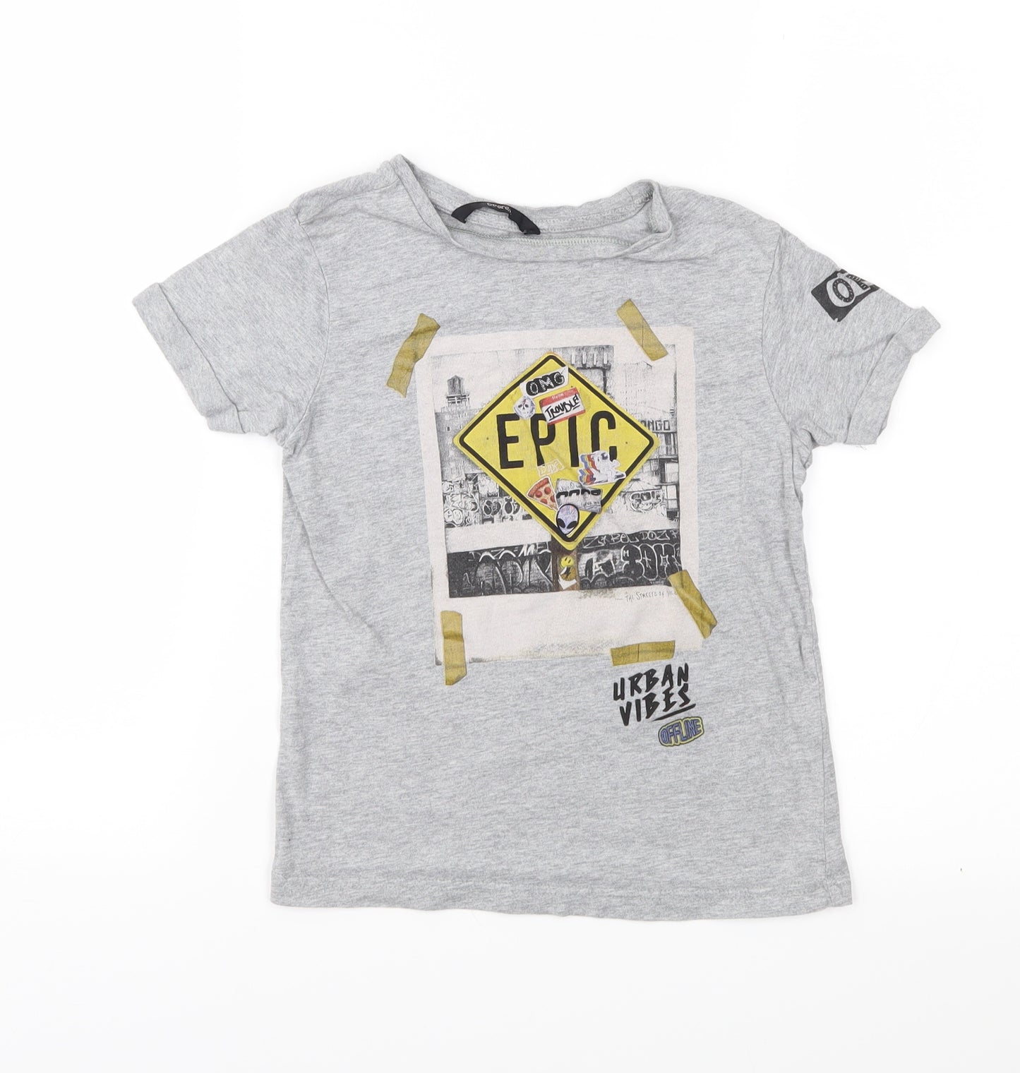 George Boys Grey  Jersey Basic T-Shirt Size 6-7 Years