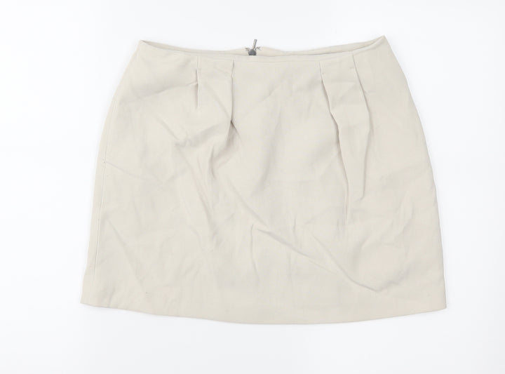 Mango Womens Beige Mini Skirt Size 8