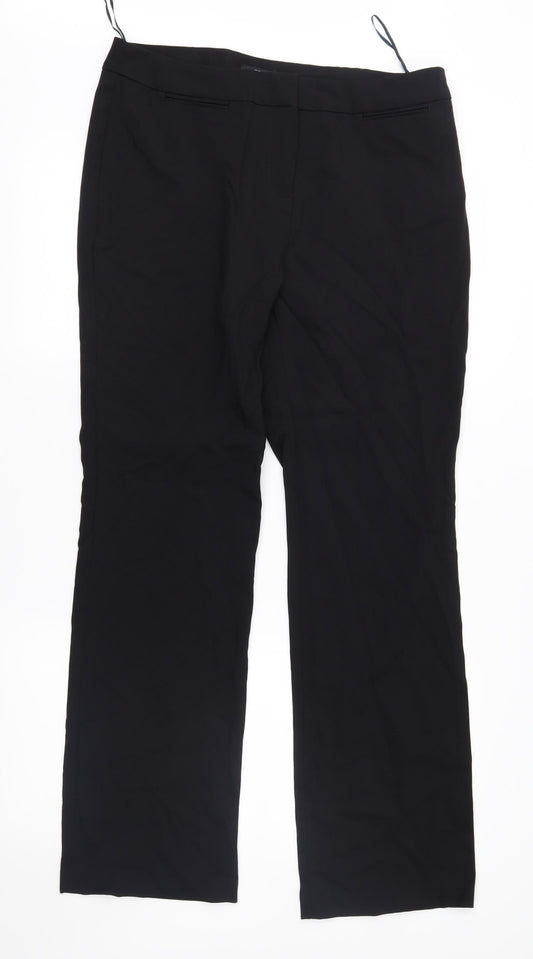Front view of Papaya women’s black trousers, size UK 12, 30-inch leg