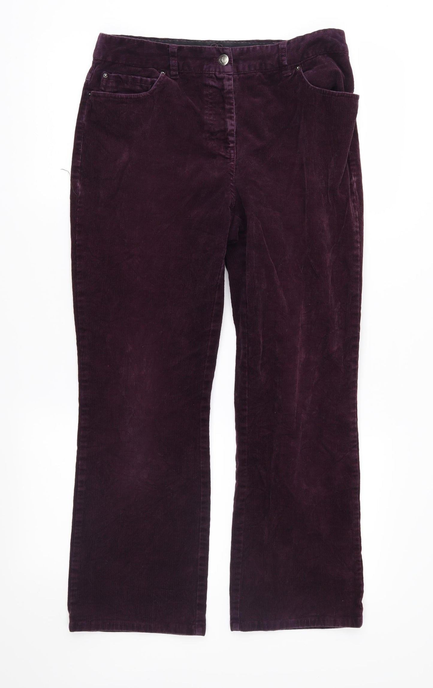Country Casuals Womens Purple  Corduroy Trousers  Size 12 L26 in