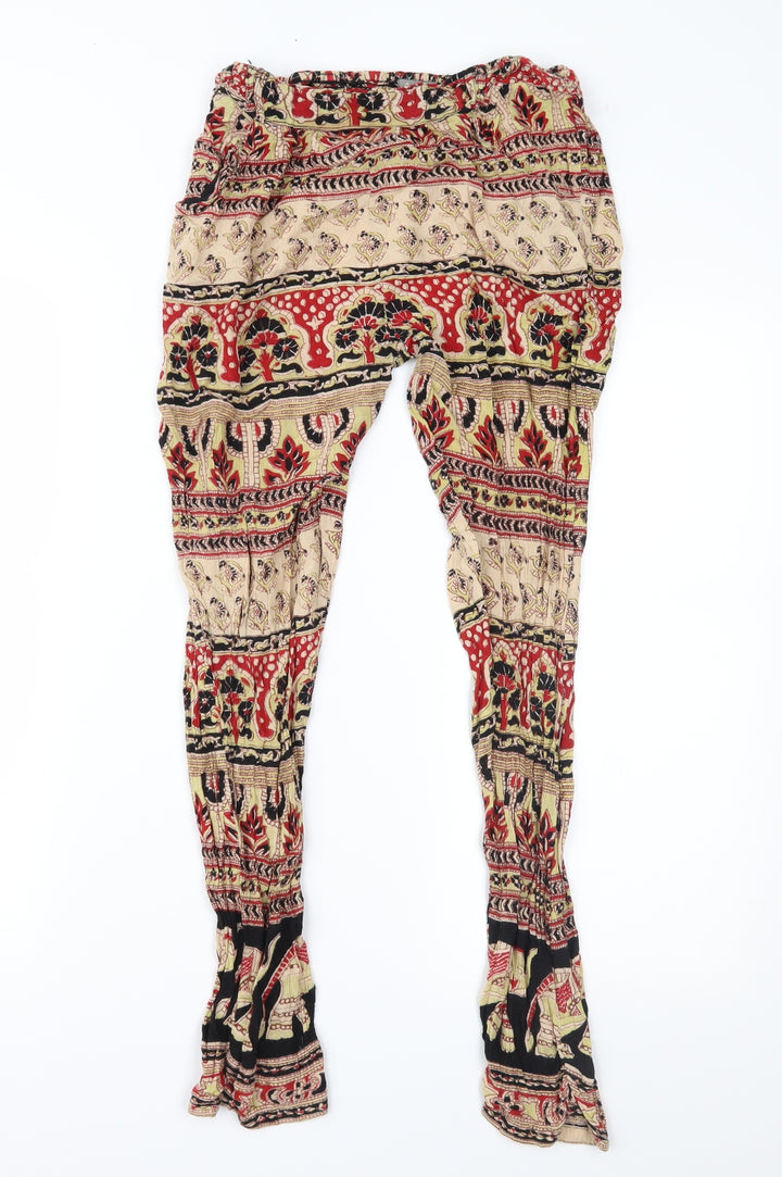 Angie Womens Brown Geometric Trousers Size S L28 in