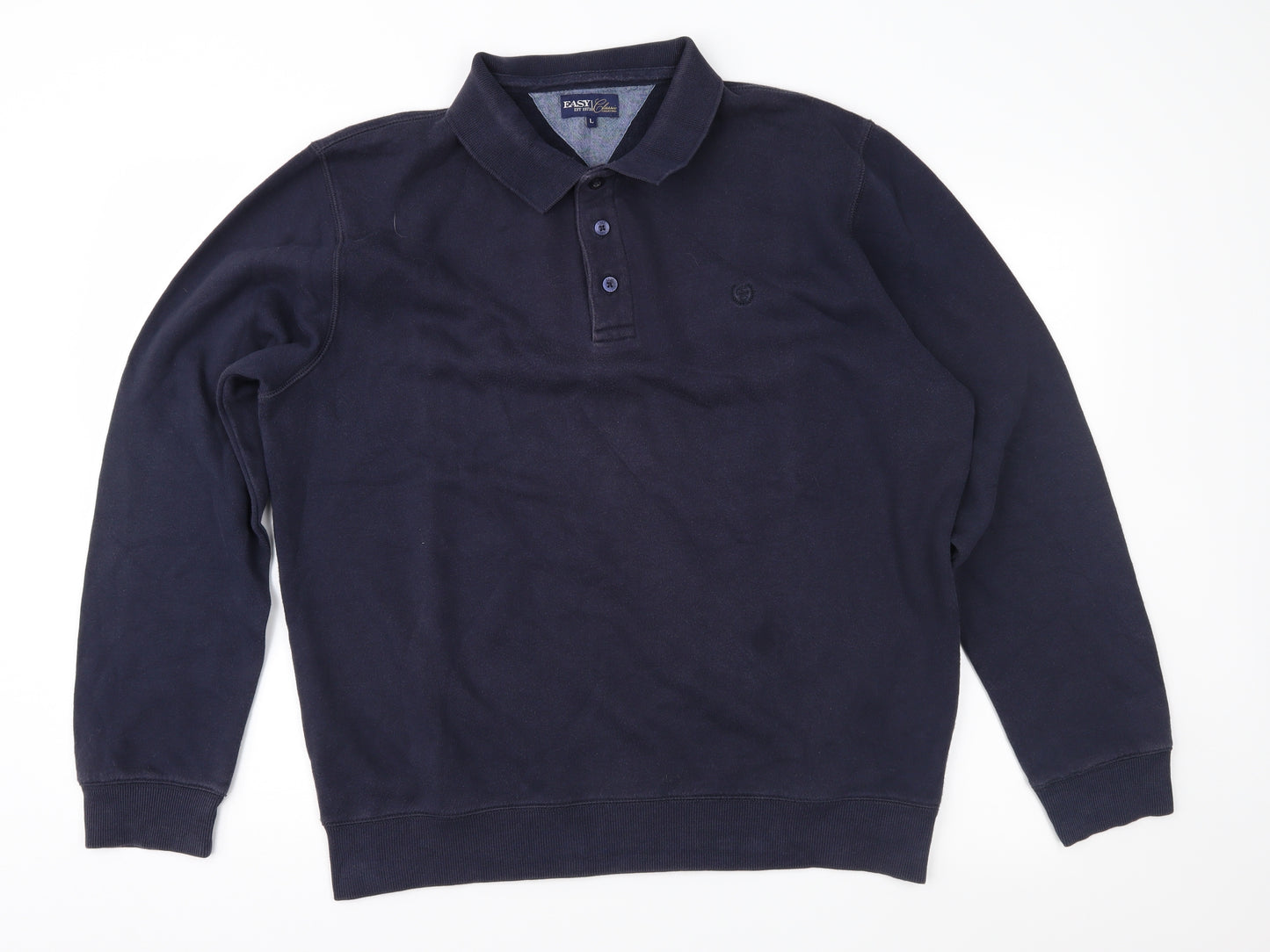 Easy Mens Blue   Pullover Sweatshirt Size L