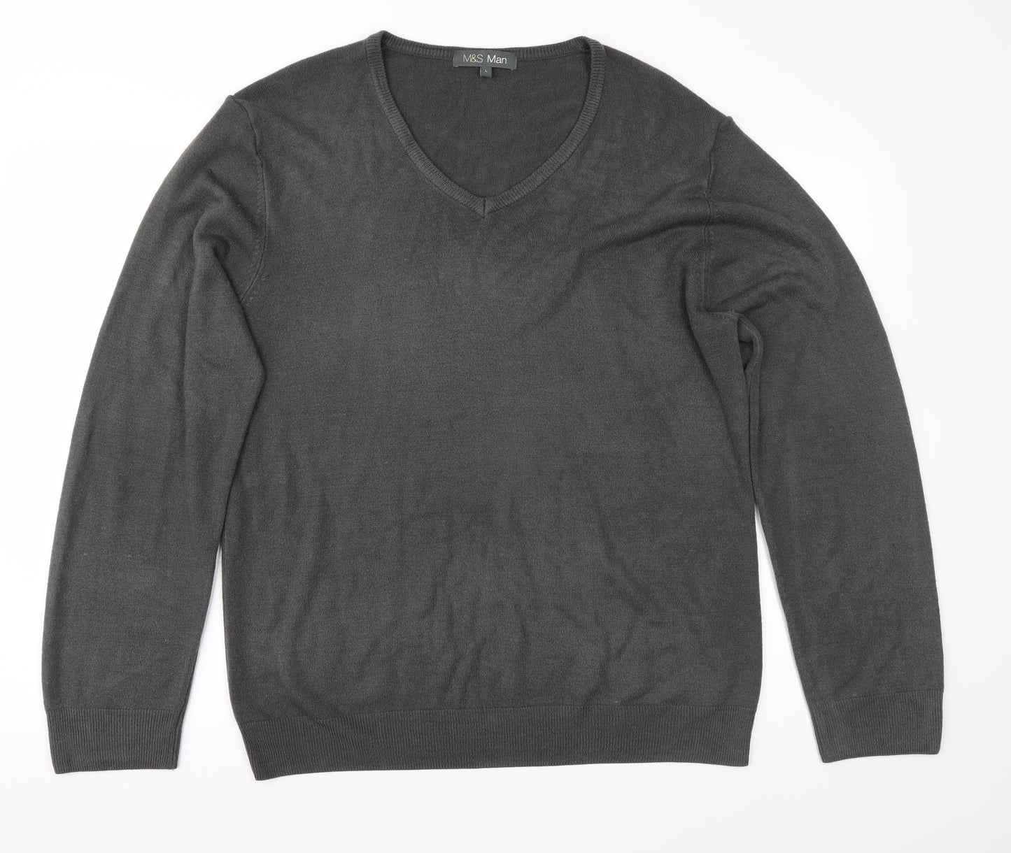 Marks and Spencer Mens Grey  Knit Pullover Jumper Size L