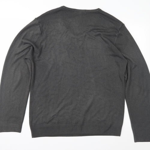 Marks and Spencer Mens Grey  Knit Pullover Jumper Size L