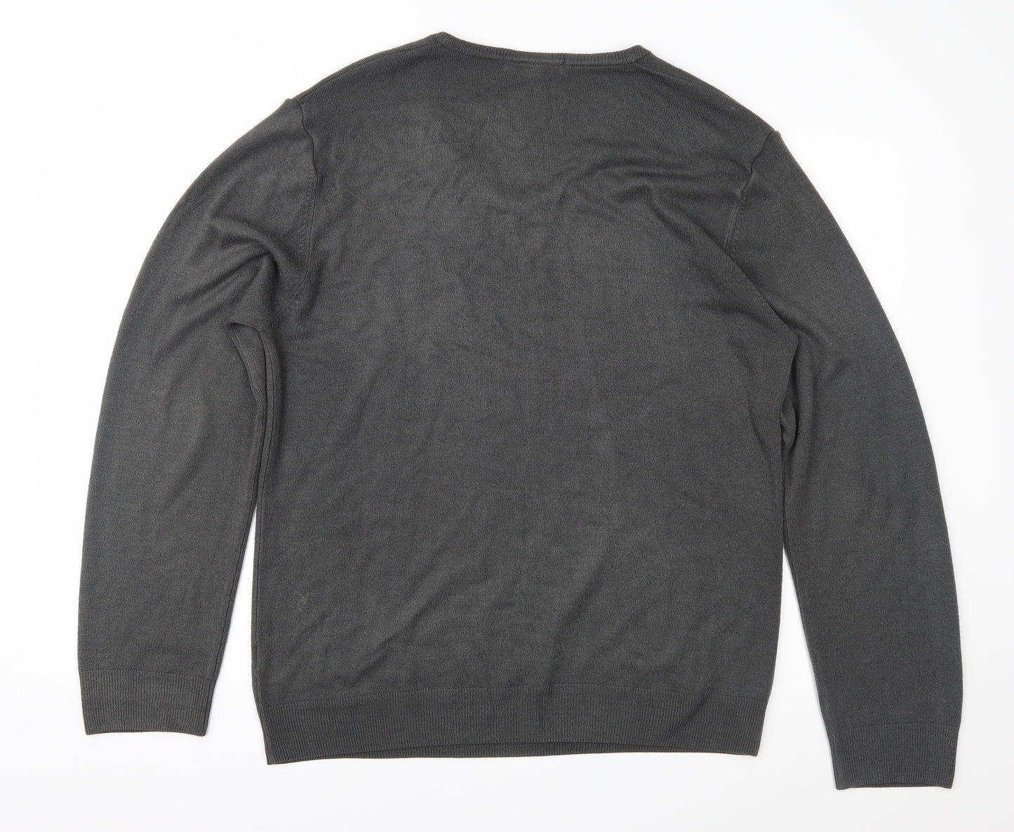 Marks and Spencer Mens Grey  Knit Pullover Jumper Size L