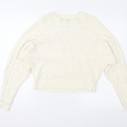Miss Selfridge Womens Ivory  Knit Pullover Jumper Size 8