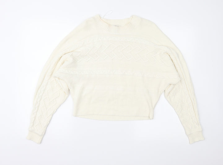 Miss Selfridge Womens Ivory Knit Pullover Jumper Size 8