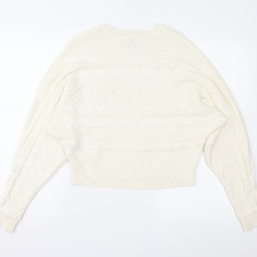 Miss Selfridge Womens Ivory  Knit Pullover Jumper Size 8