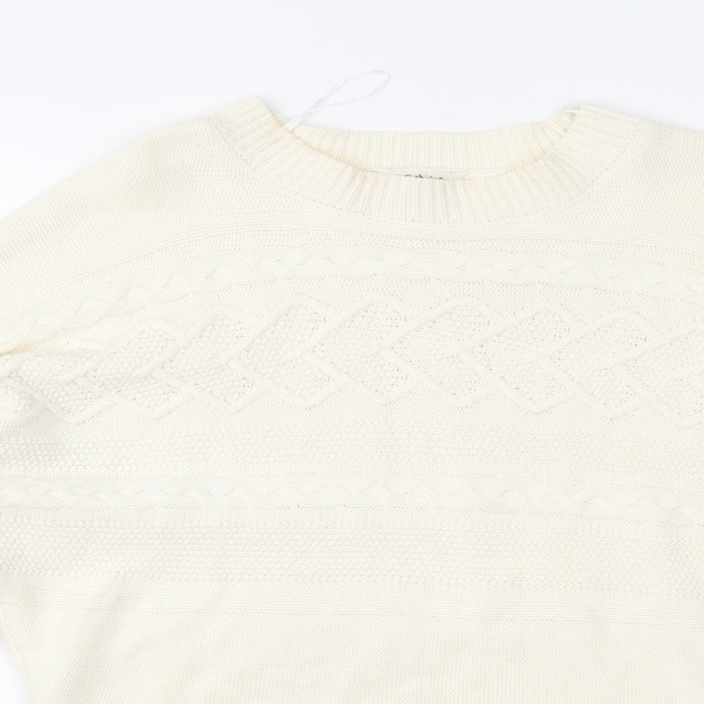 Miss Selfridge Womens Ivory  Knit Pullover Jumper Size 8