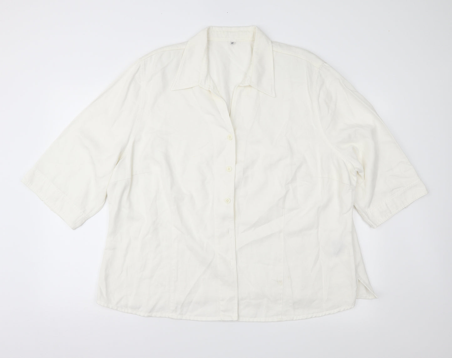 Preworn Womens Ivory   Basic Button-Up Size 26