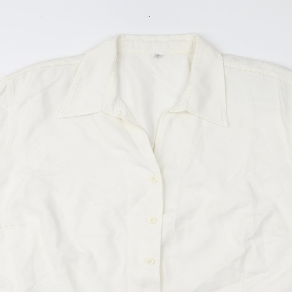 Preworn Womens Ivory   Basic Button-Up Size 26