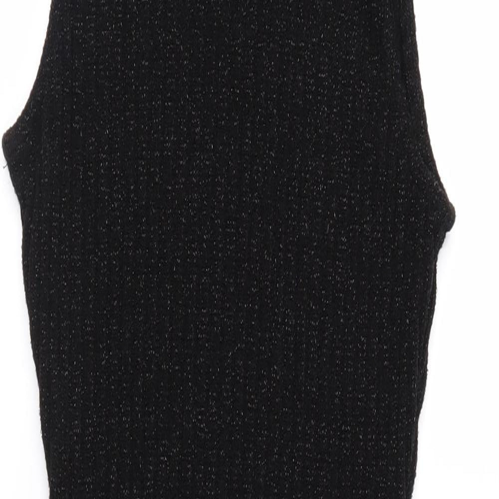 New Look Womens Black  Knit Jumper Dress  Size 8