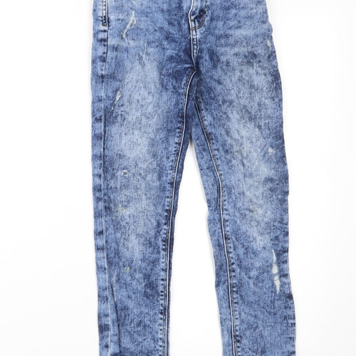 NEXT Girls Blue  Denim Skinny Jeans Size 9 Years - Distressed