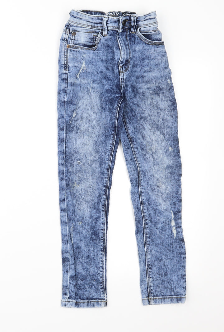 NEXT Girls Blue  Denim Skinny Jeans Size 9 Years - Distressed