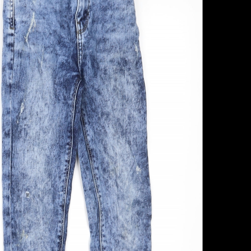 NEXT Girls Blue  Denim Skinny Jeans Size 9 Years - Distressed