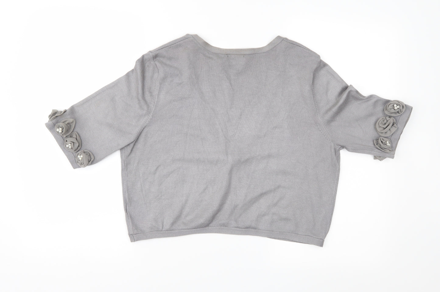 Together Womens Grey  Knit Cardigan Jumper Size 16