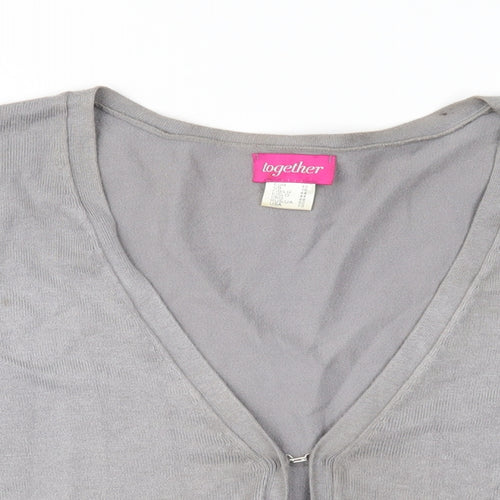 Together Womens Grey  Knit Cardigan Jumper Size 16