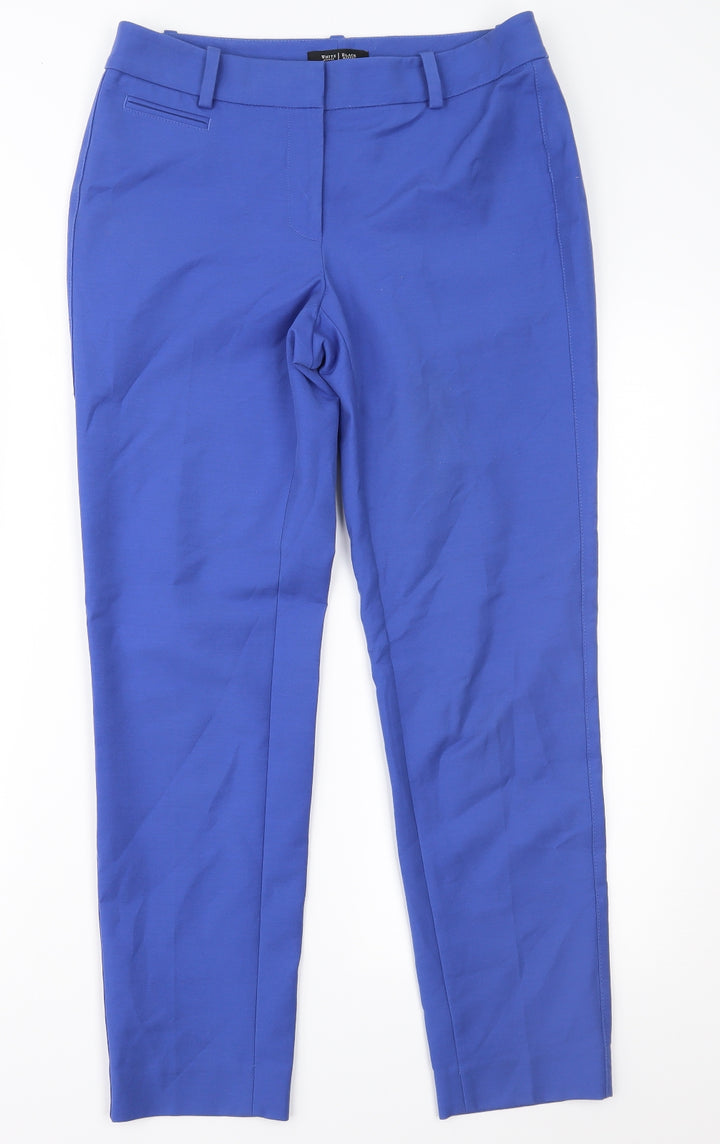 White House Black Market Womens Blue Trousers Size 4 L27 in