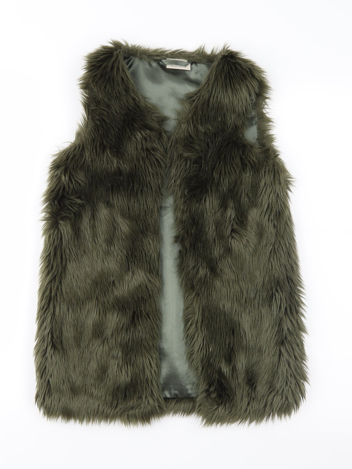 NEXT Girls Green   Gilet Waistcoat Size 7 Years  - Faux Fur