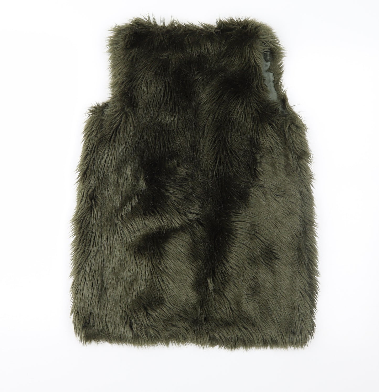 NEXT Girls Green   Gilet Waistcoat Size 7 Years  - Faux Fur