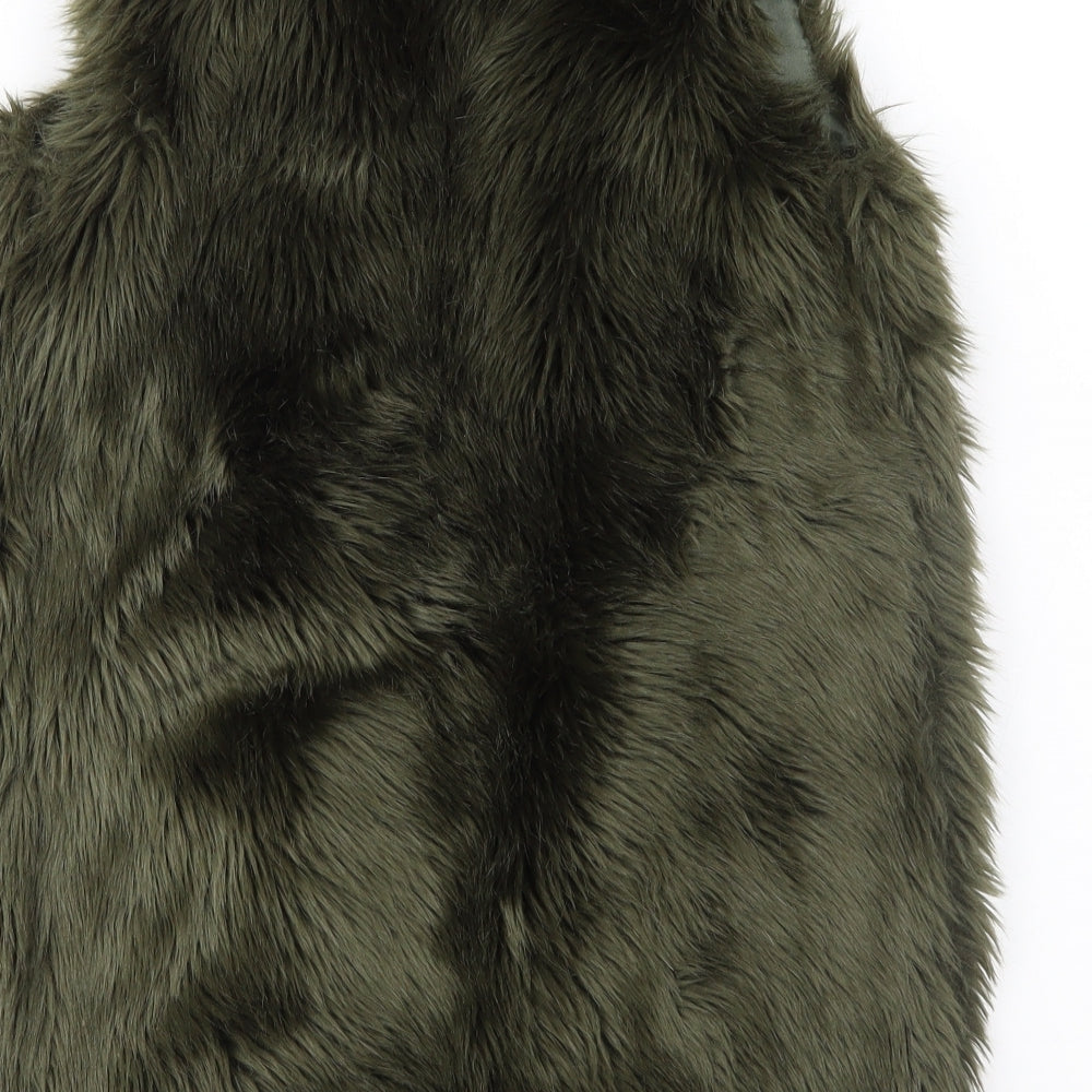 NEXT Girls Green   Gilet Waistcoat Size 7 Years  - Faux Fur