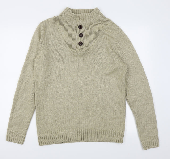 Twisted Soul Mens Beige    Jumper Size M
