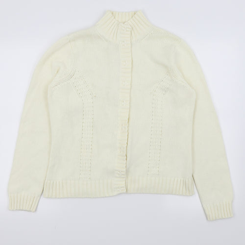M&S Womens White   Cardigan Jumper Size 16