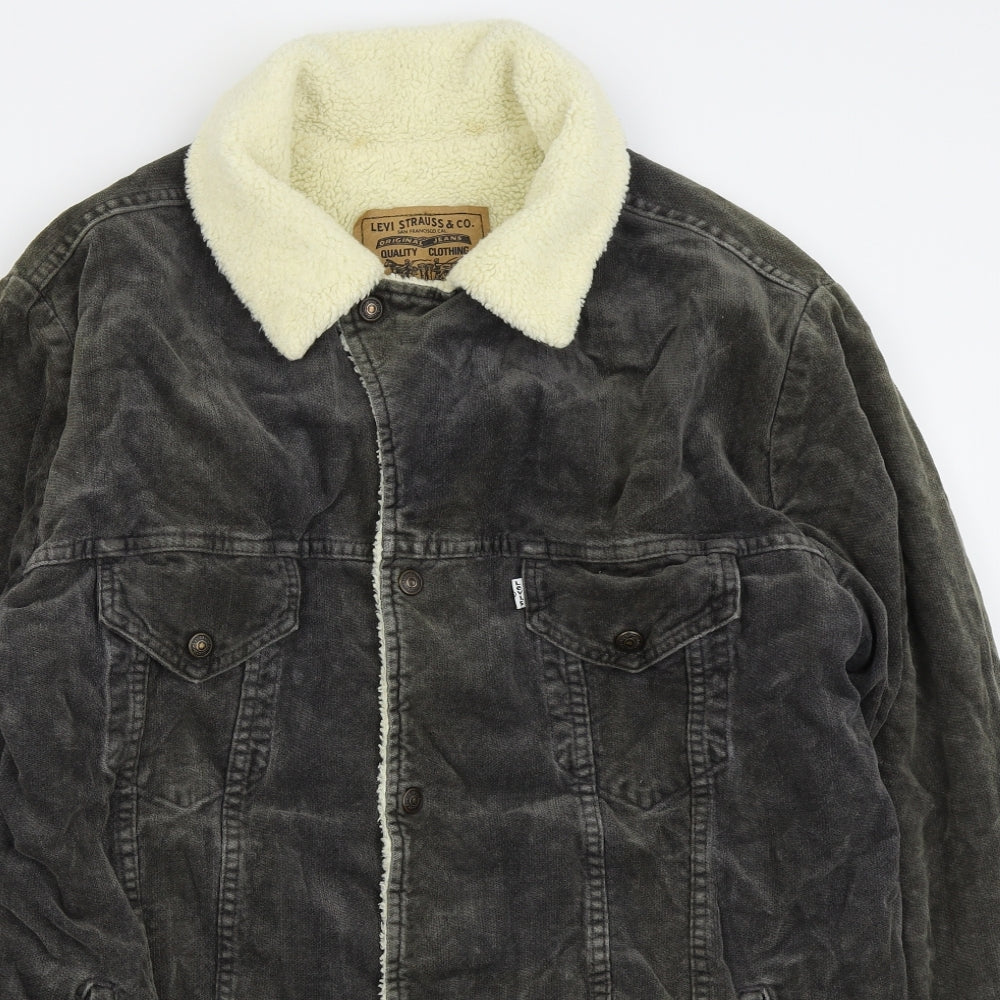 LEVIS Mens Black   Cardigan Jumper Size XL  - denim jacket
