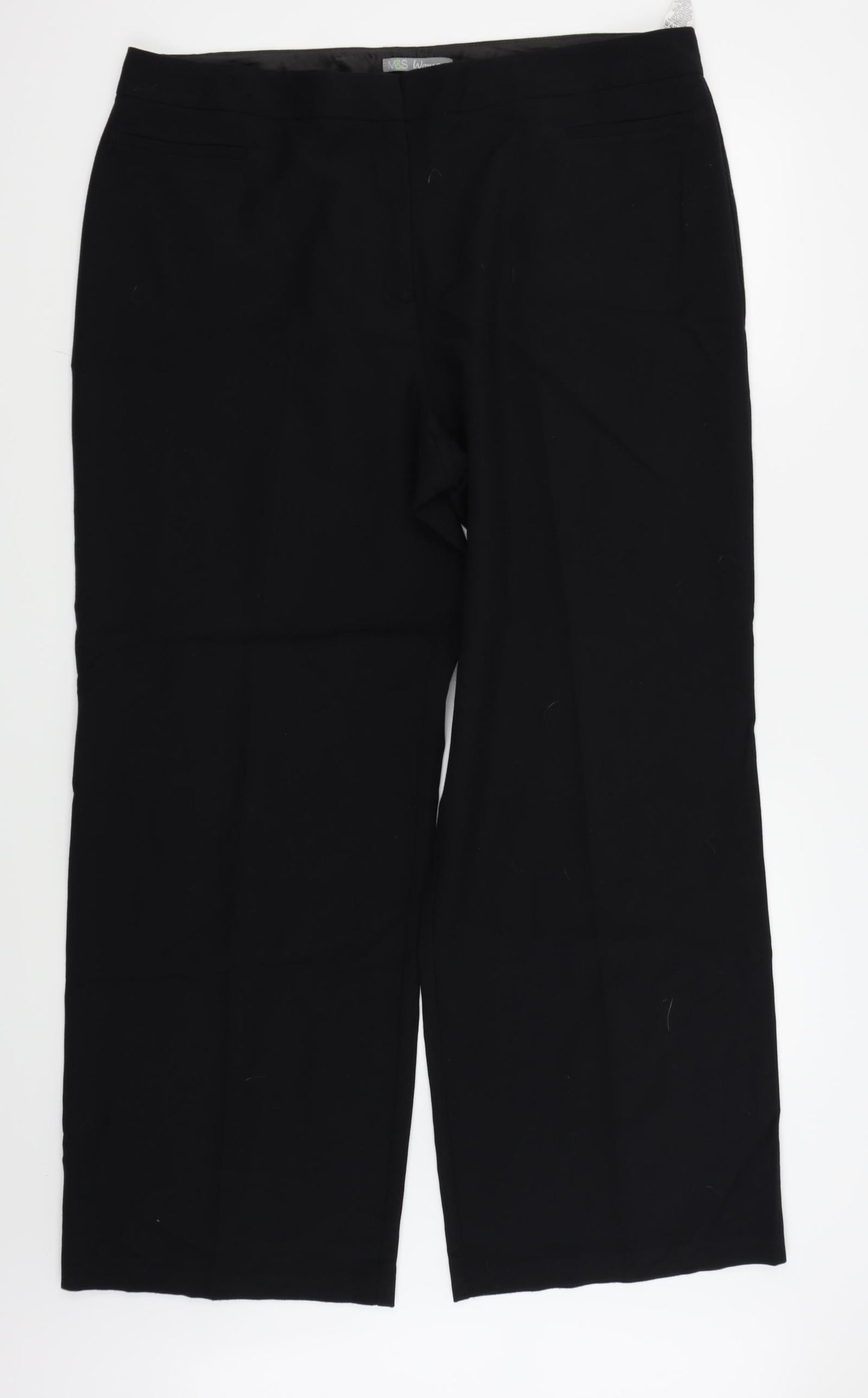 M&S Womens Black   Trousers  Size 18 L29 in