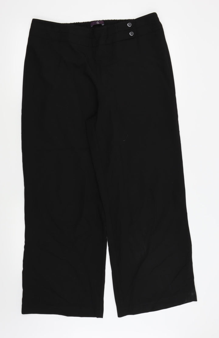 Evans Womens Black Trousers Size 16 L28 in