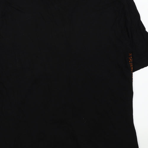 NEXT Womens Black Animal Print  Basic Button-Up Size 14