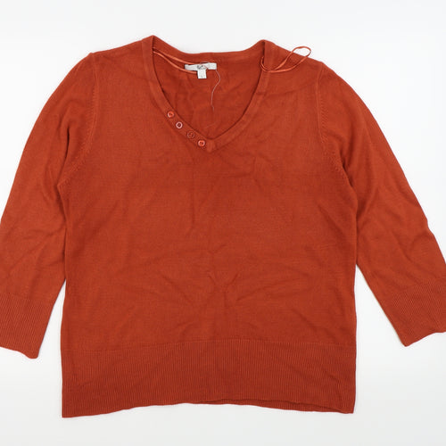 Klass Womens Orange   Basic T-Shirt Size L