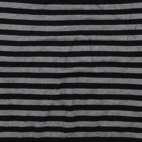 BHS Womens Black Striped  Basic T-Shirt Size 16