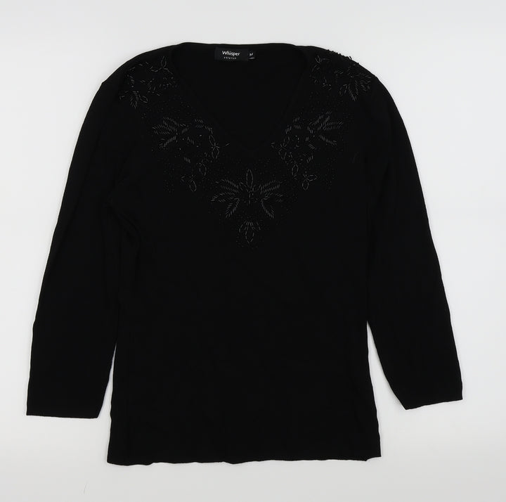 Whisper Womens Black   Pullover Jumper Size M