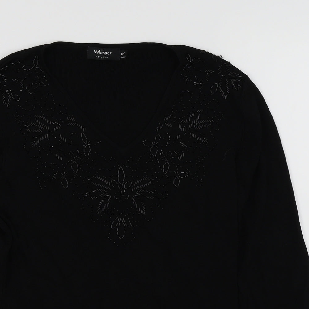 Whisper Womens Black   Pullover Jumper Size M