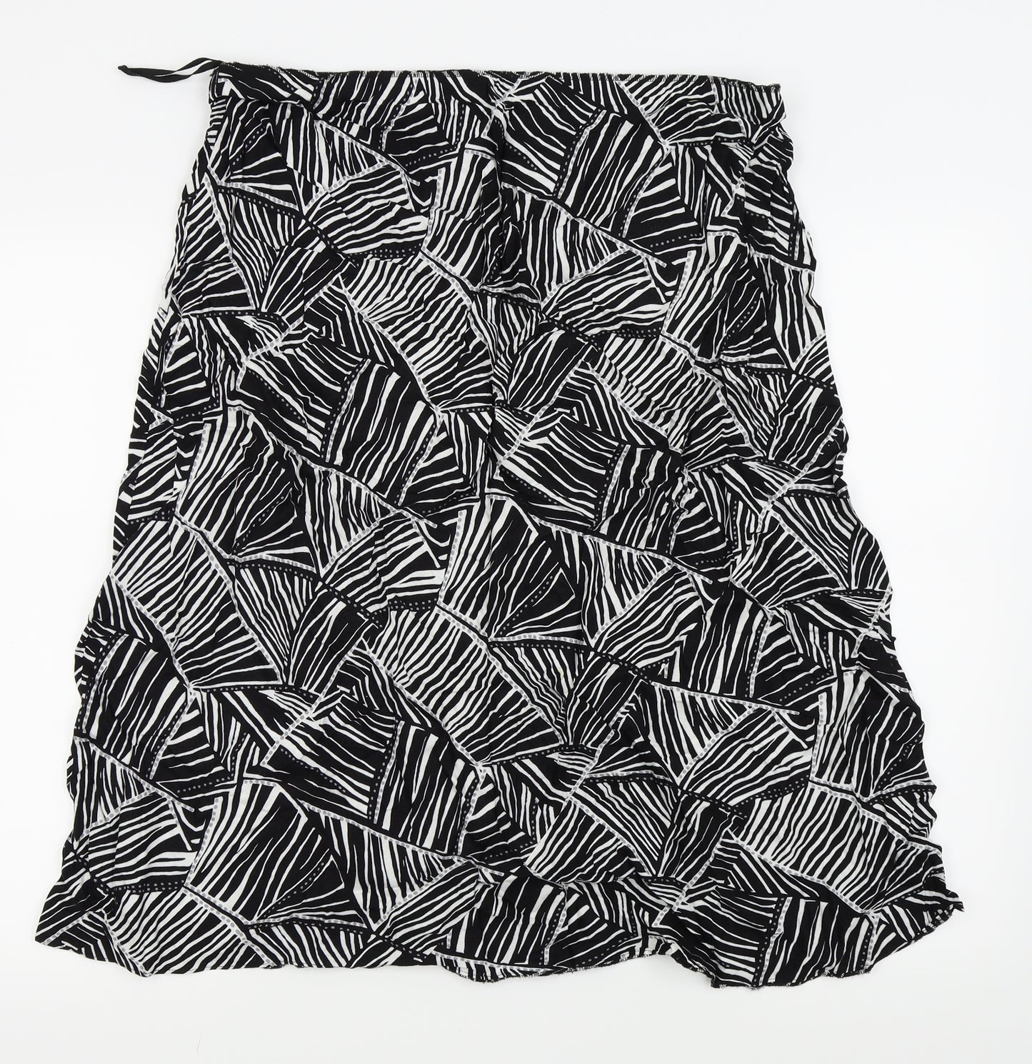 bonmarche Womens Black Geometric  Maxi Skirt Size 18