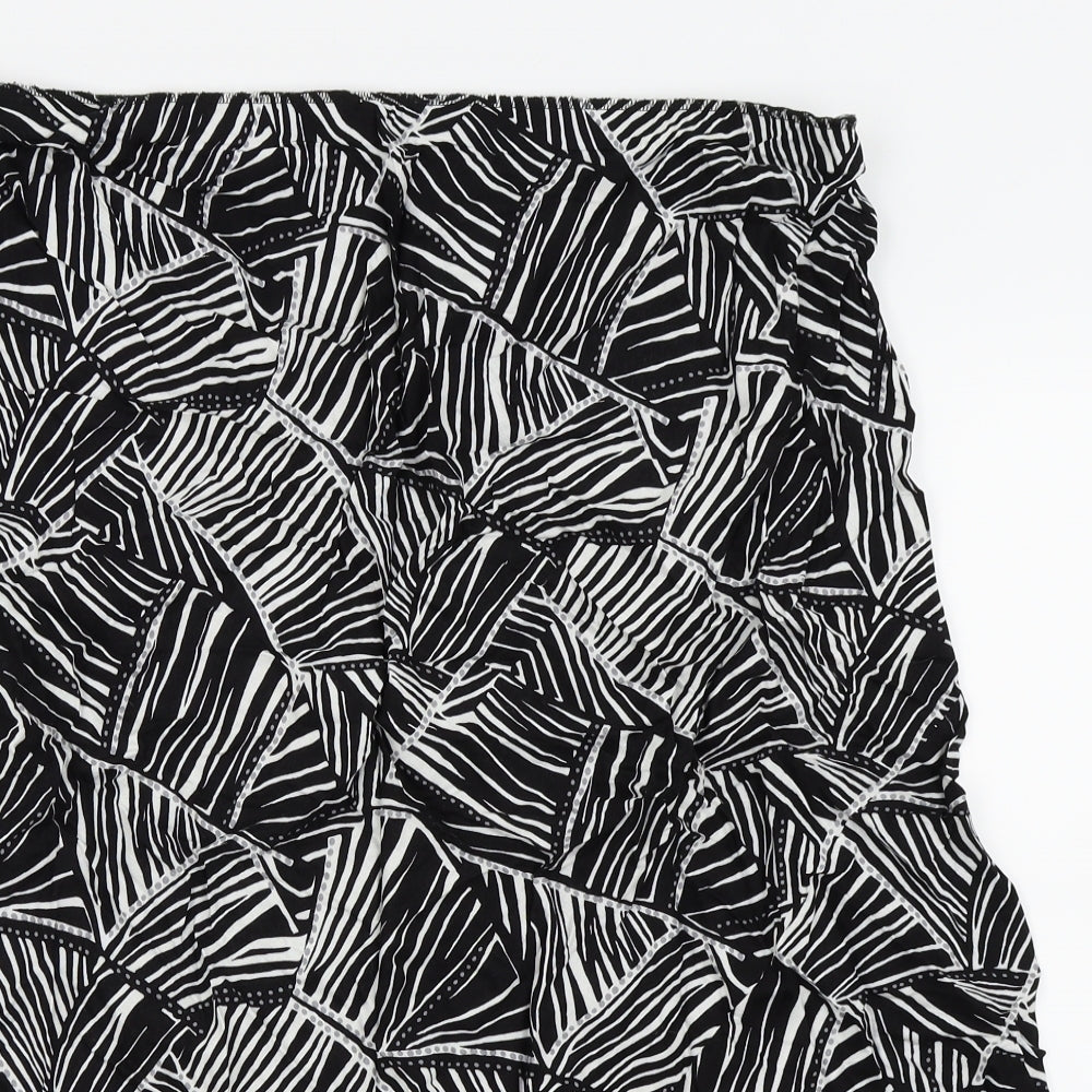 bonmarche Womens Black Geometric  Maxi Skirt Size 18