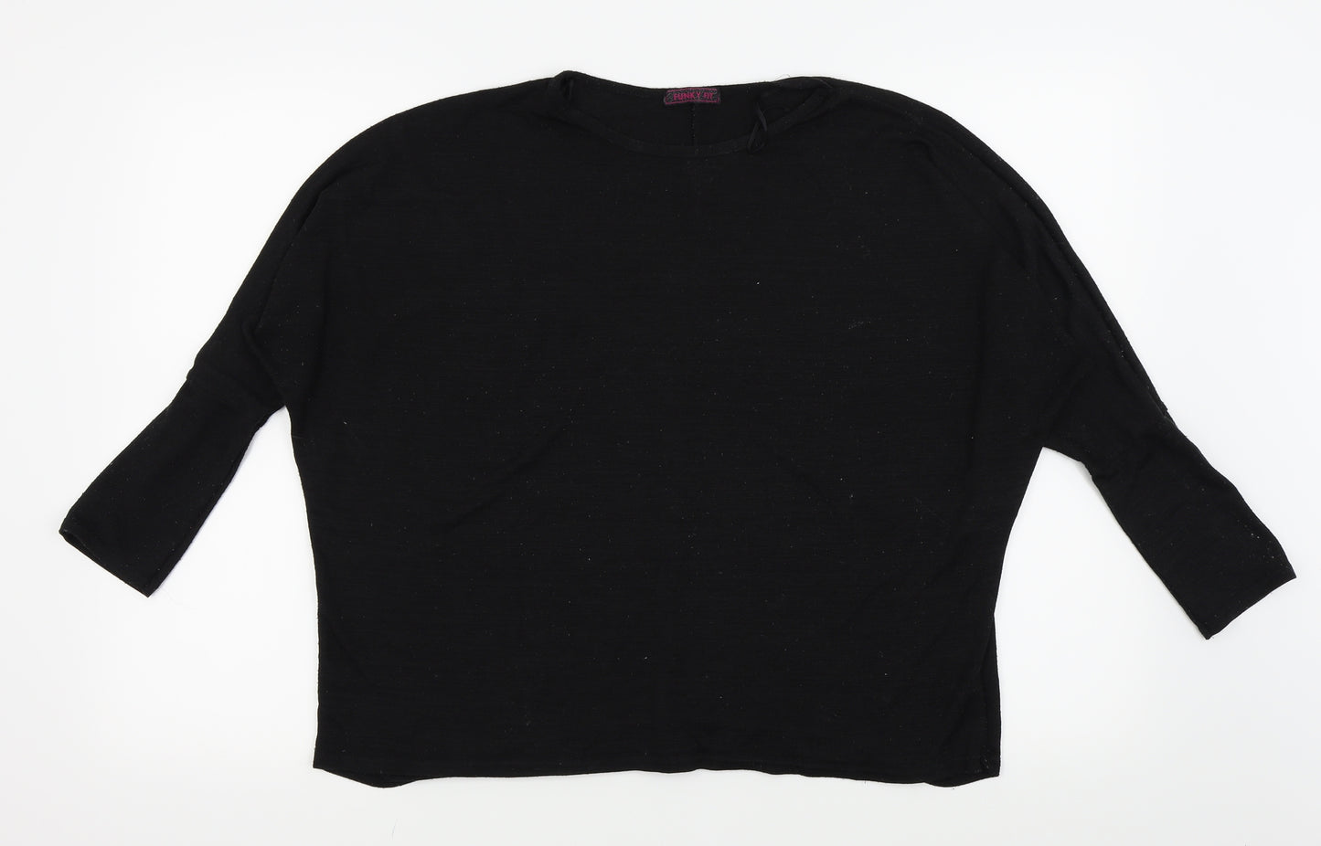 FUNKY FIT Womens Black   Basic T-Shirt Size M