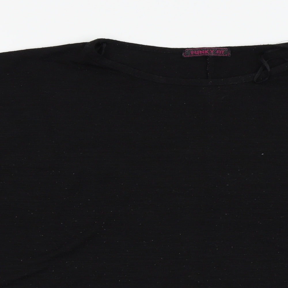 FUNKY FIT Womens Black   Basic T-Shirt Size M