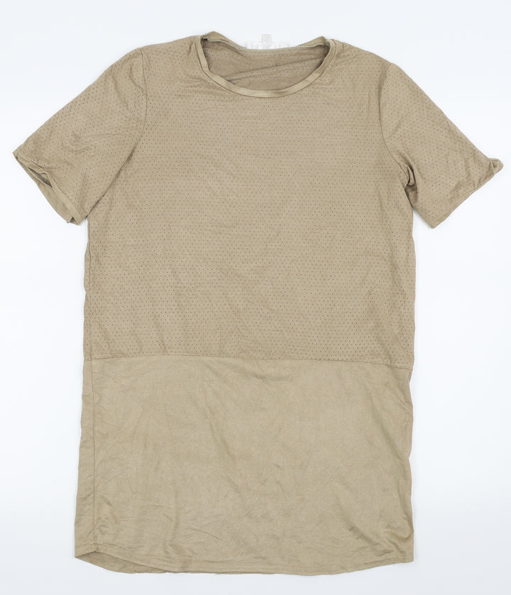 Missguided Womens Beige Basic T-Shirt Size 10