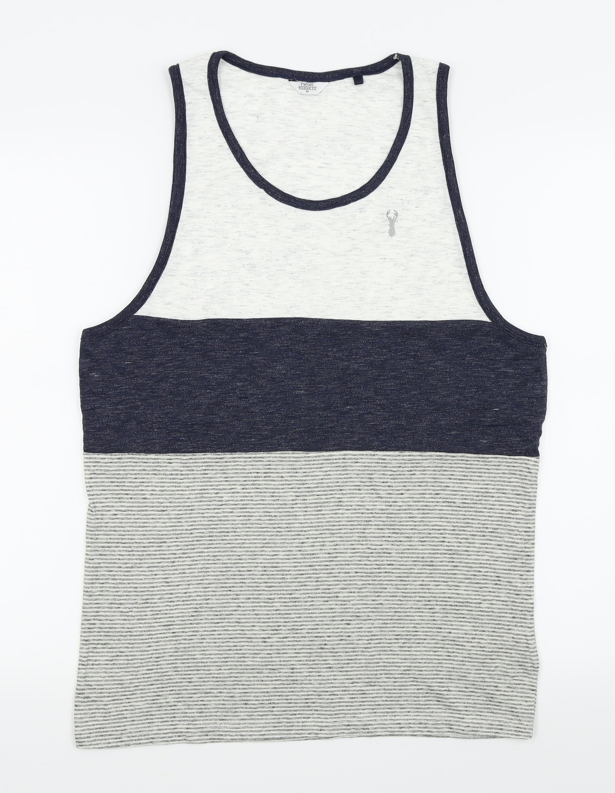 NEXT Mens Blue Striped   T-Shirt Size M  - tank top
