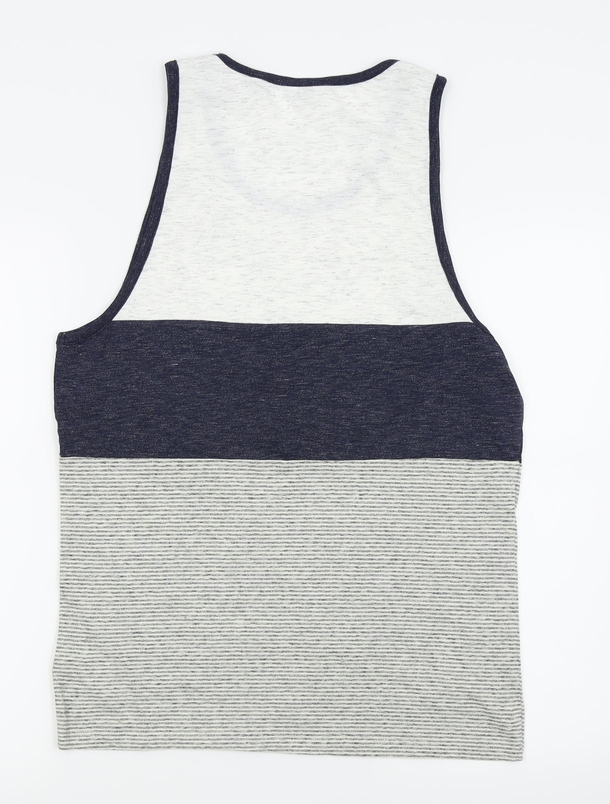 NEXT Mens Blue Striped   T-Shirt Size M  - tank top
