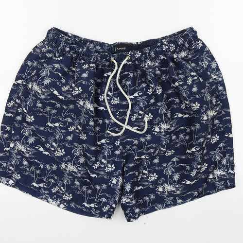 Asda George Mens Blue Floral  Cargo Shorts Size XL - swim shorts