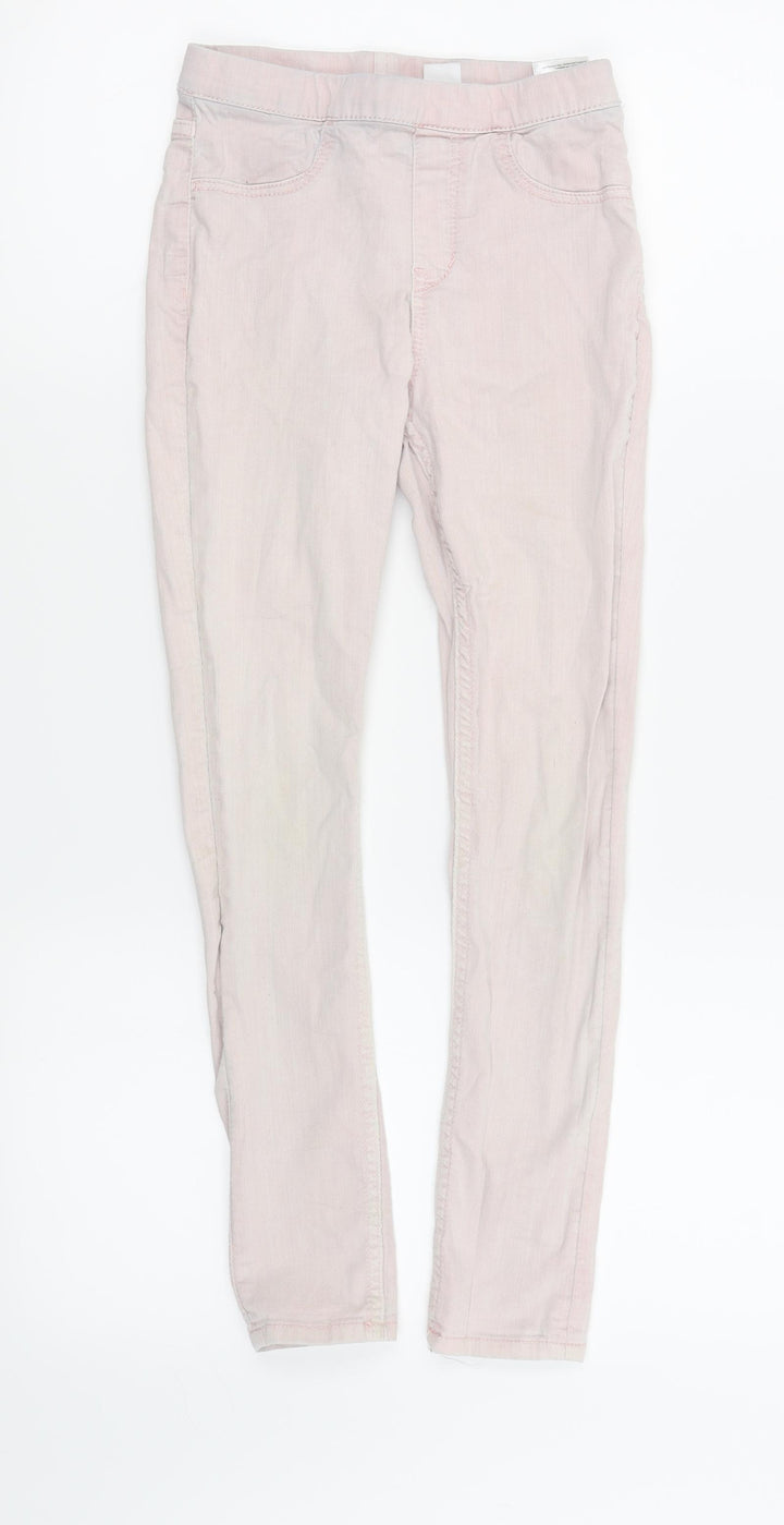 Preworn Girls Pink Jegging Trousers Size 8-9 Years